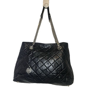 FIORE shoulder black quilted leather bag Italy